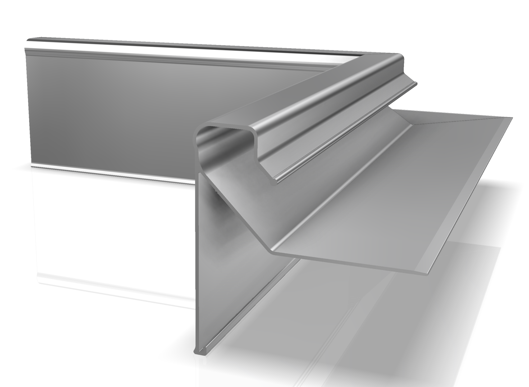 SBK 130 - Zweiteiliges Dachrandabschlussprofil - Innenenecke Komplett - Sparpaket - naturblank - 20 Stück