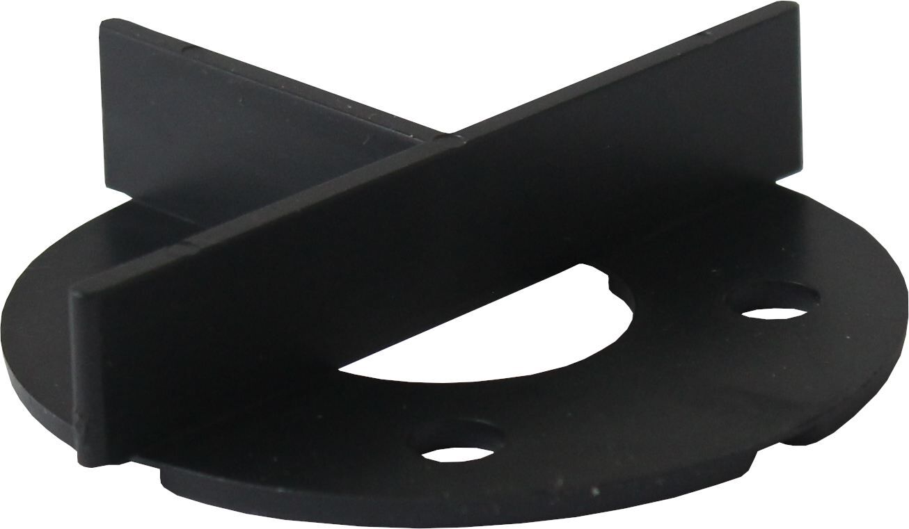 Fugen T-Stück Kunststoff mit Bodenplatte FK-BT, 2x12 mm Fuge, ⌀50 mm, Schwarz (100 Stk.)