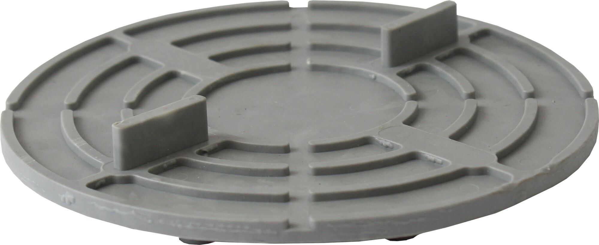 Platte gummierter Kunststoff mit Noppenboden VPN-GKUI, 10 mm Höhe, 4x10 mm Fuge, ⌀140 mm, 2 Stege (20 Stk.)