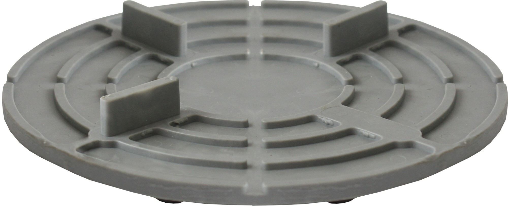 Platte gummierter Kunststoff mit Noppenboden VPN-GKUT, 10 mm Höhe, 4x10 mm Fuge, ⌀140 mm, 3 Stege (20 Stk.)