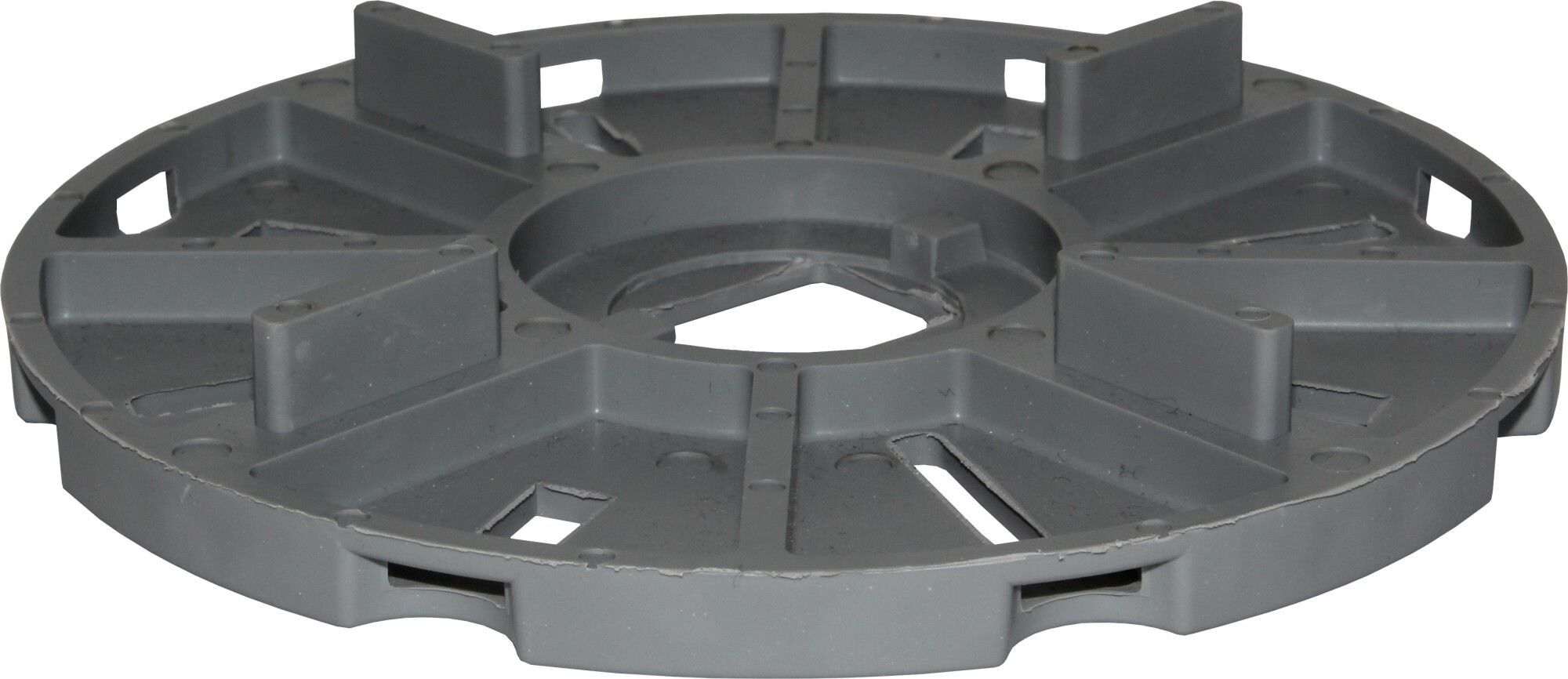 Platte gummierter Kunststoff VT-GKU, 10 mm Höhe, 4x10 mm Fuge, ⌀140 mm, 4 Stege