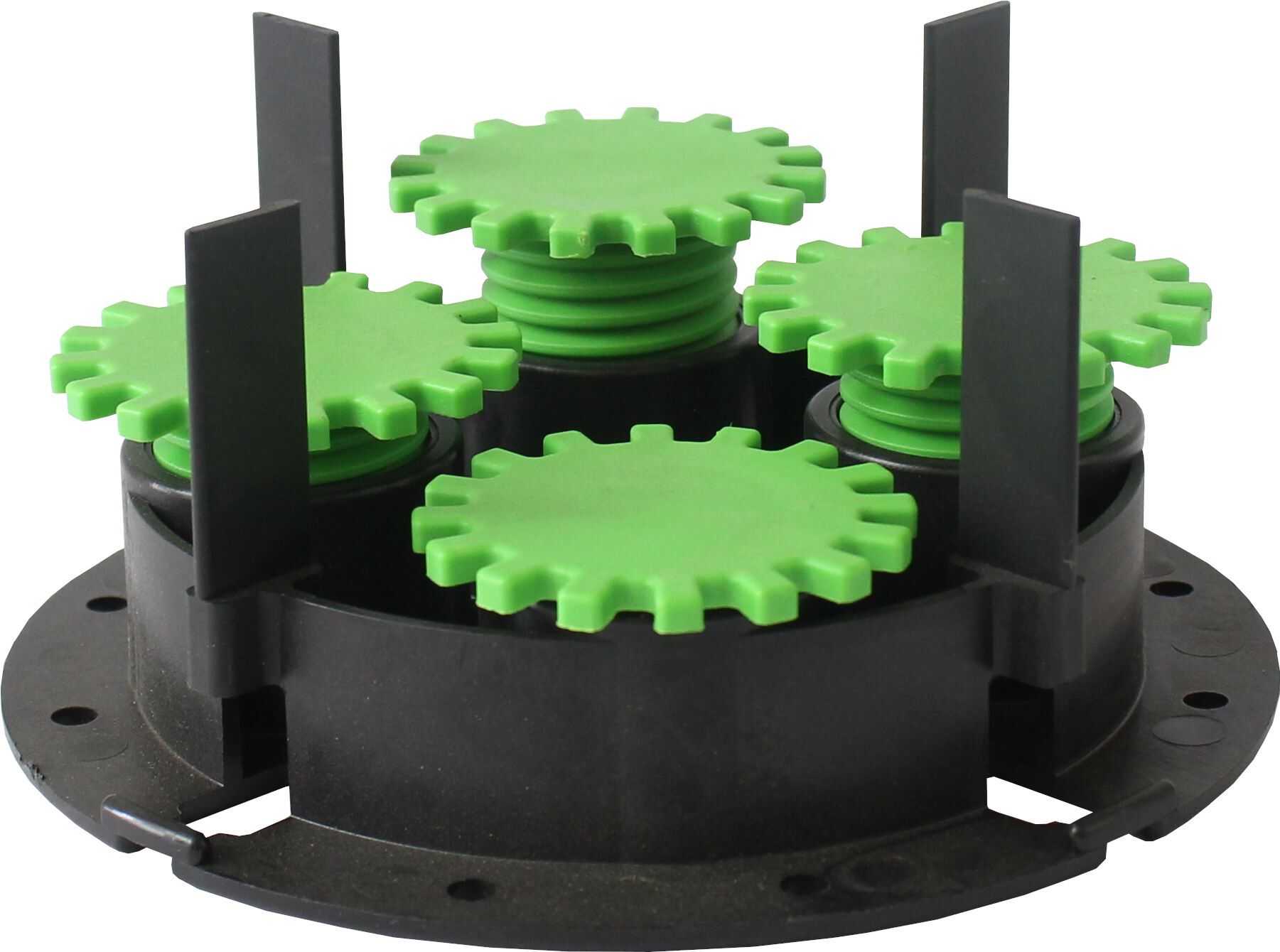 Zahnrad Schraub-Stelzlager ZR-V35, verstellbar, 4 Stege, 30-50 mm Höhe, 3 mm Fuge, (100 Stk.)