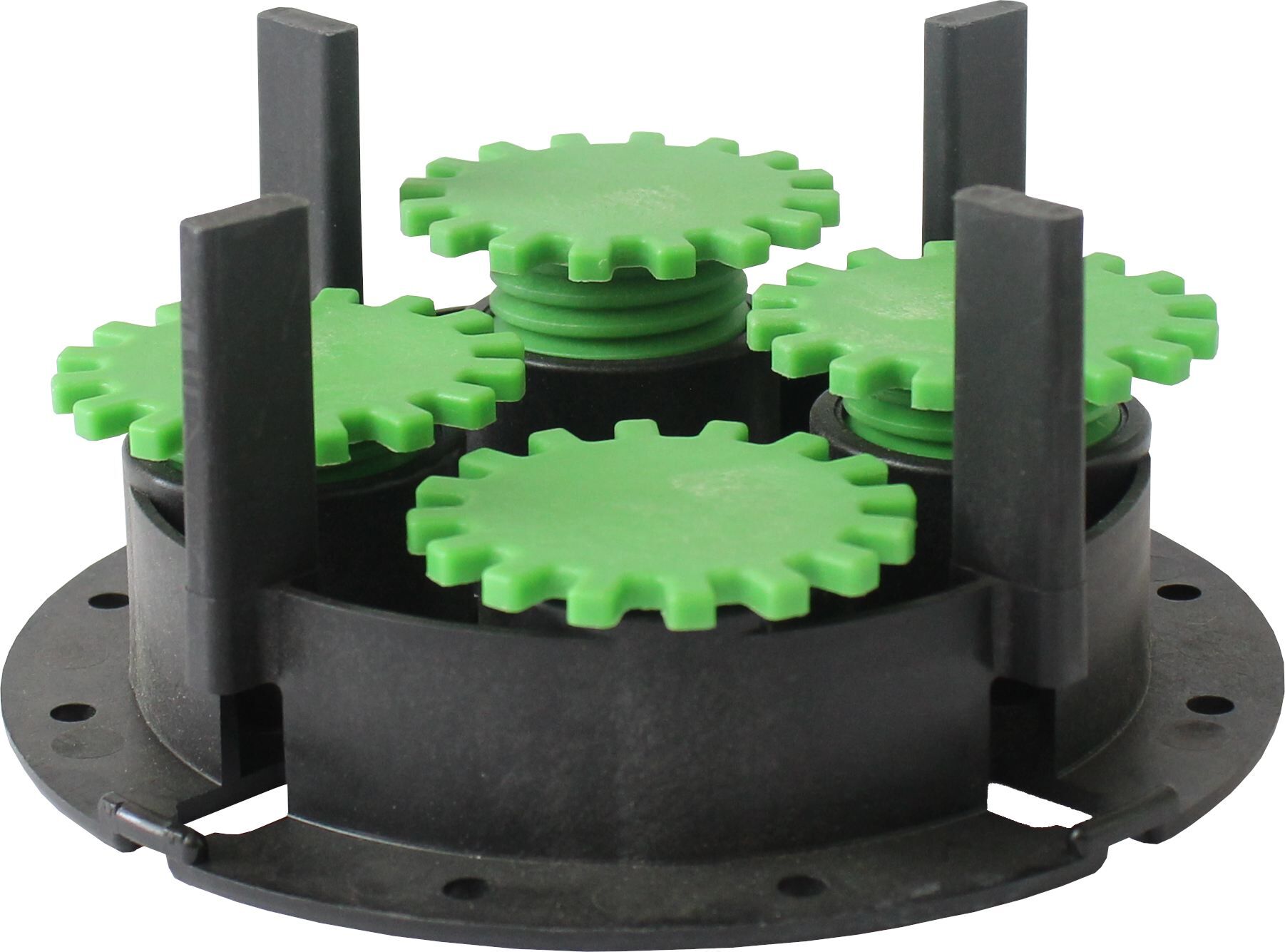 Zahnrad Schraub-Stelzlager ZR-V35, verstellbar, 4 Stege, 30-50 mm Höhe, 5 mm Fuge, (32 Stk.)