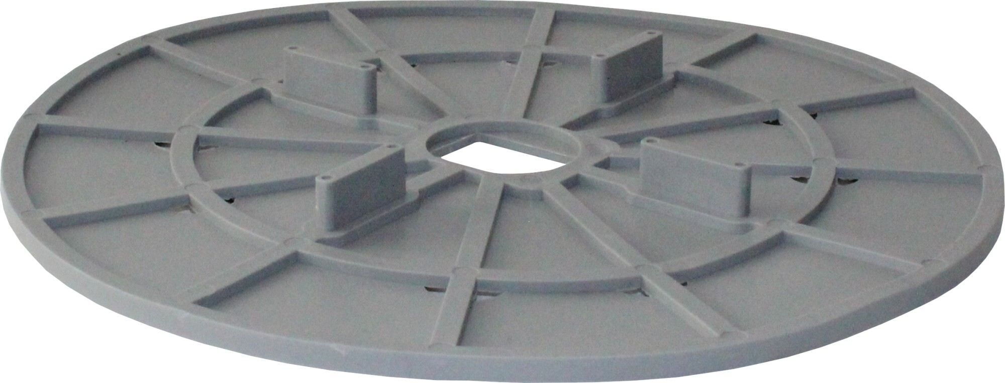 Bodenplatte gummierter Kunststoff BP-GKU, 5 mm Höhe, 4x10 mm Fuge, ⌀210 mm, 4 Stege (140 Stk.)