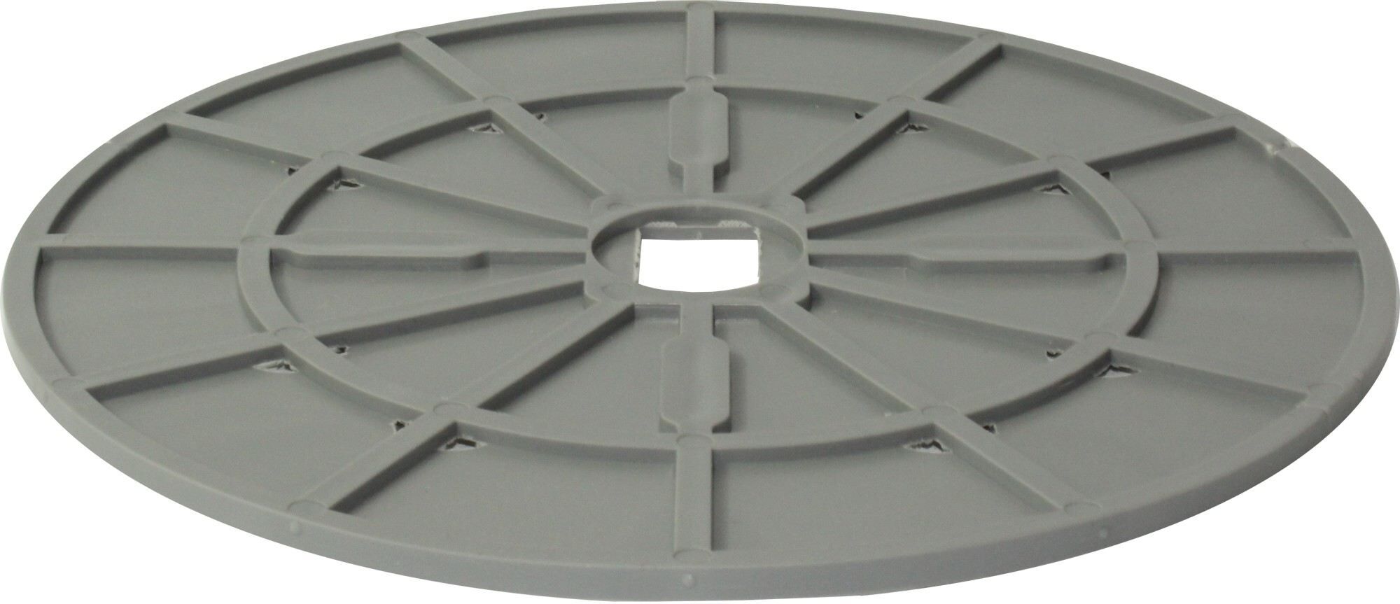 Bodenplatte gummierter Kunststoff BP-GKU, 5 mm Höhe, ⌀210 mm, ohne Stege (180 Stk.)