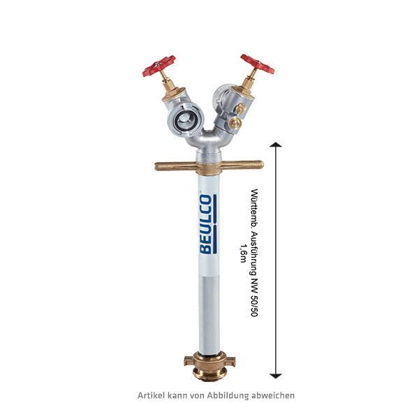 Standrohr, würrtemb. NW50/50, mit 2 absperrbaren C-Festkupplungen mit Rückflussverhinderer