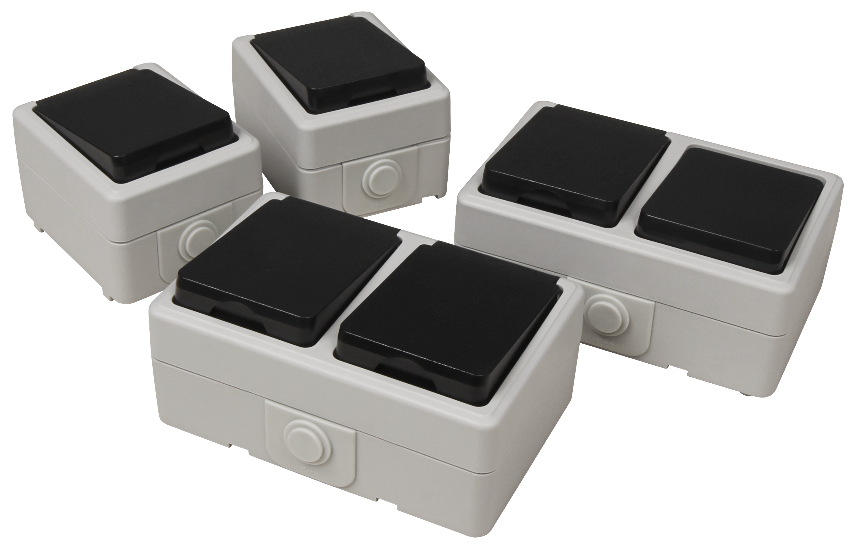 Feuchtraum Set McPower ''Taff Waschraum'' 4-teilig, grau, IP44