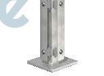 Eckpfosten mit Bodenplatte für Doppelstabmatten