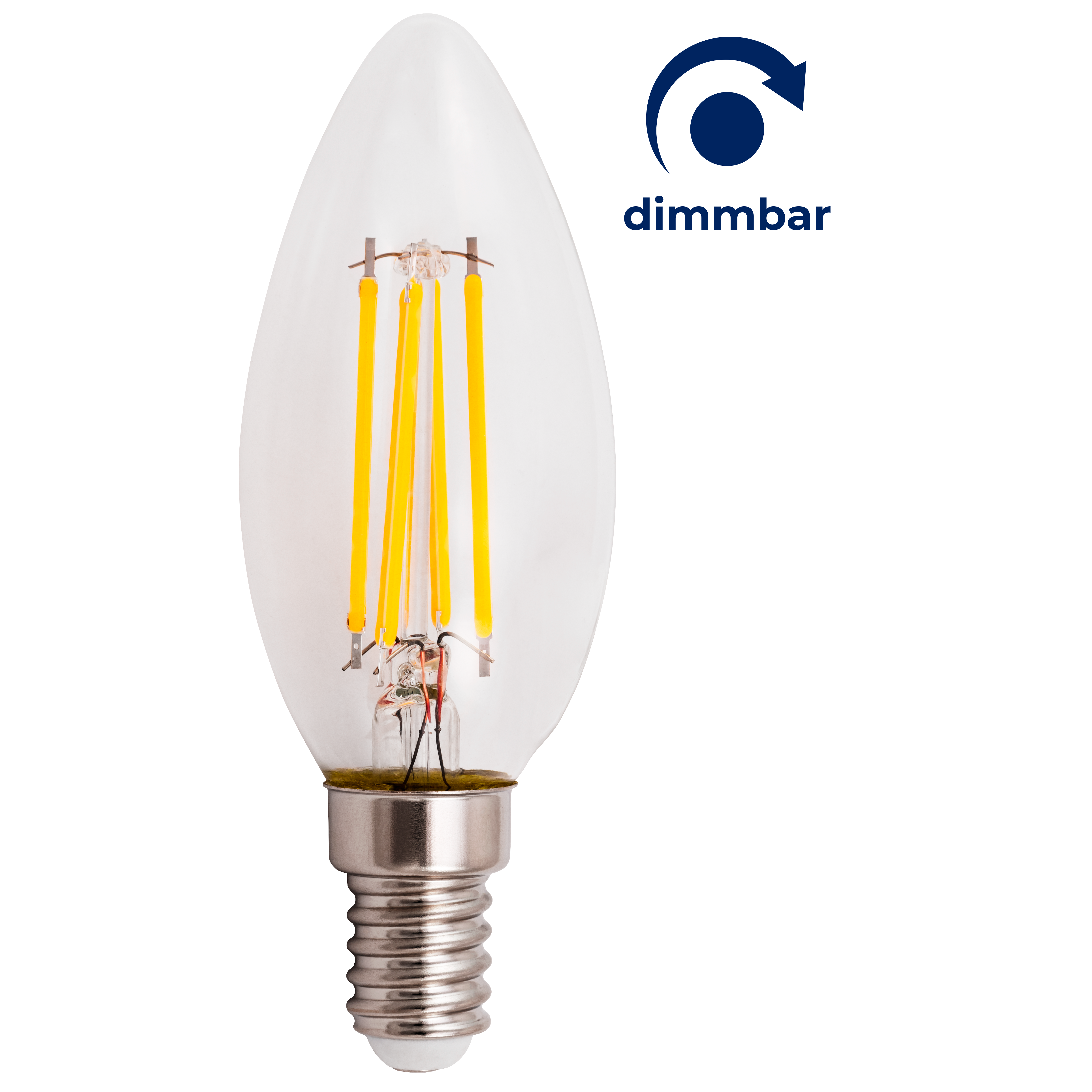 LED Filament Kerzenlampe McShine ''Filed'' E14, 6W, 600lm, warmweiß, dimmbar