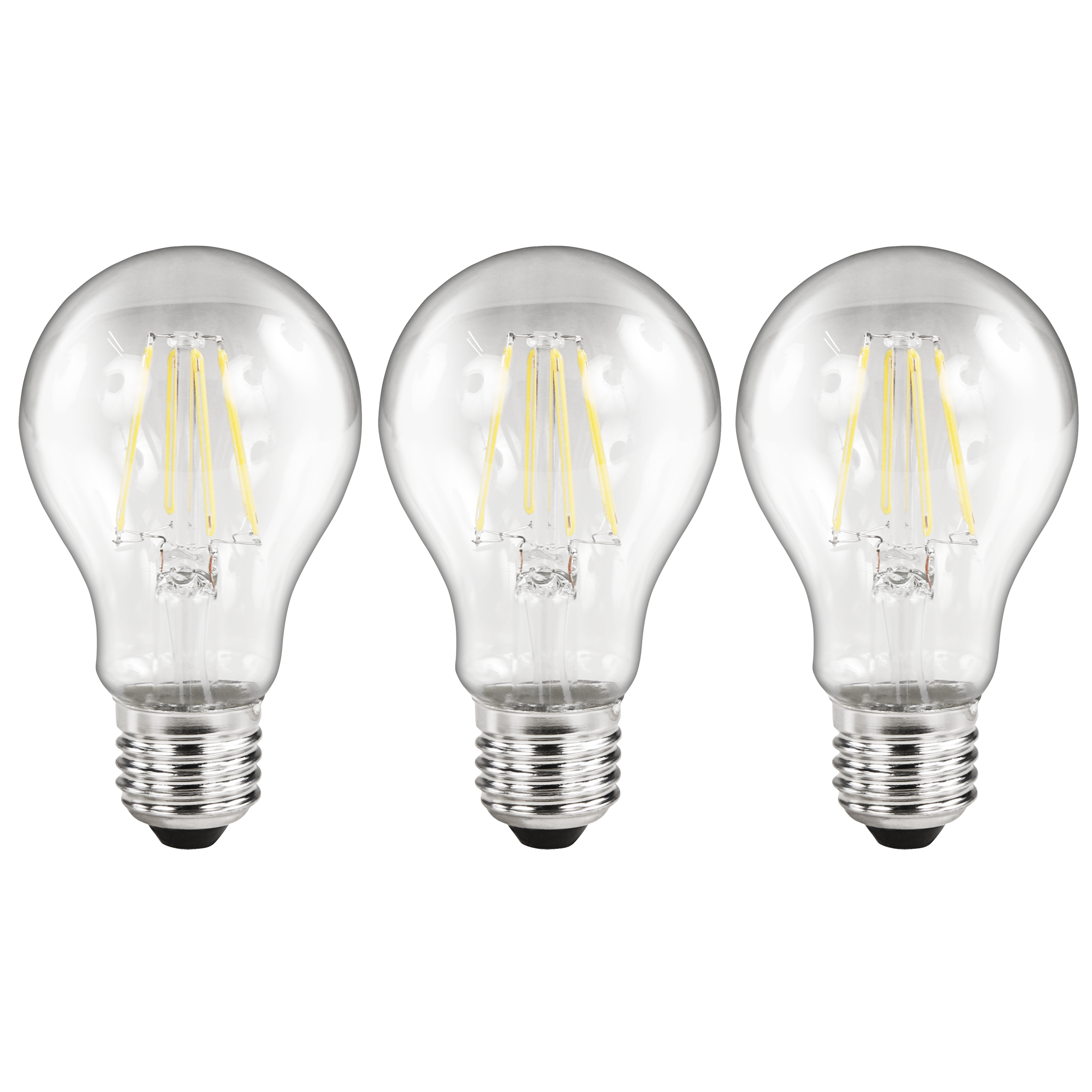LED Filament Set McShine, 3x Glühlampe, E27, 2W, 200lm, warmweiß, klar
