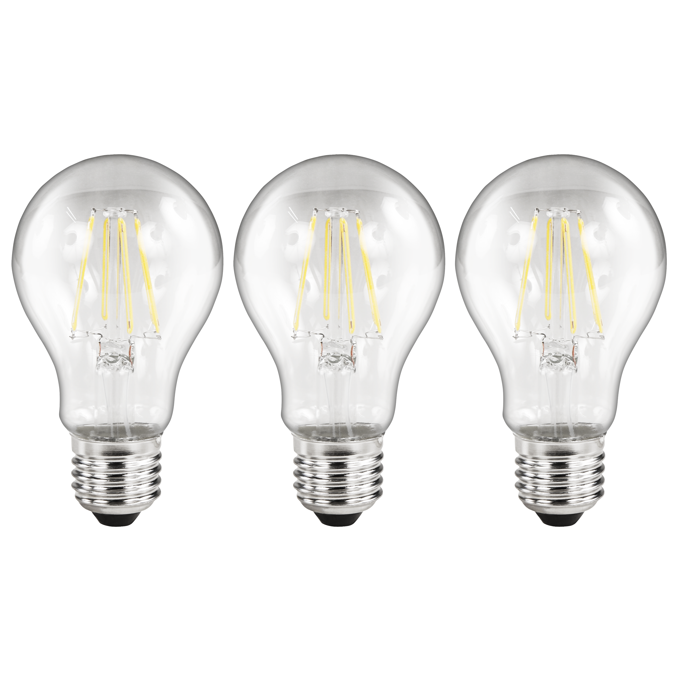 LED Filament Set McShine, 3x Glühlampe, E27, 4W, 470lm, warmweiß, klar