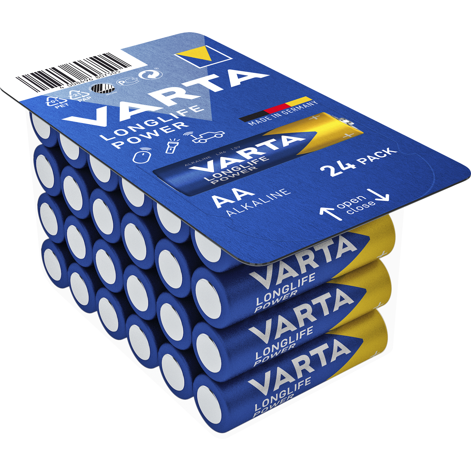 Mignon-Batterie VARTA ''Longlife Power'' 1,5V, Typ AA/LR6, 24er-Haushaltspack