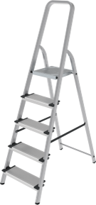 Stufenleiter aus Stahl, mit Stufen à 130 mm aus Aluminium, NV 1137