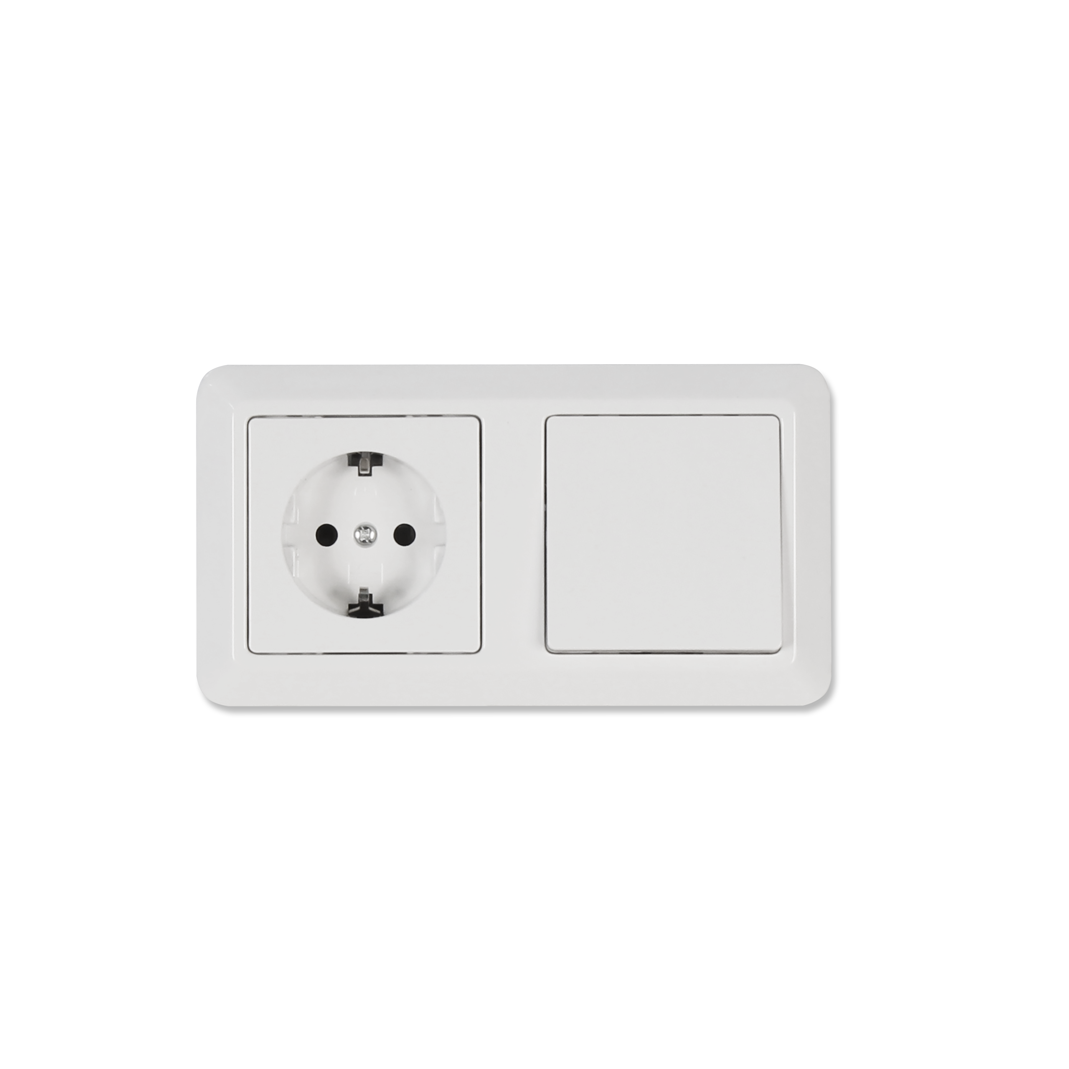 Schalter und Steckdosen Set McPower Cup ''Tür 2-fach'', weiß, 3-teilig