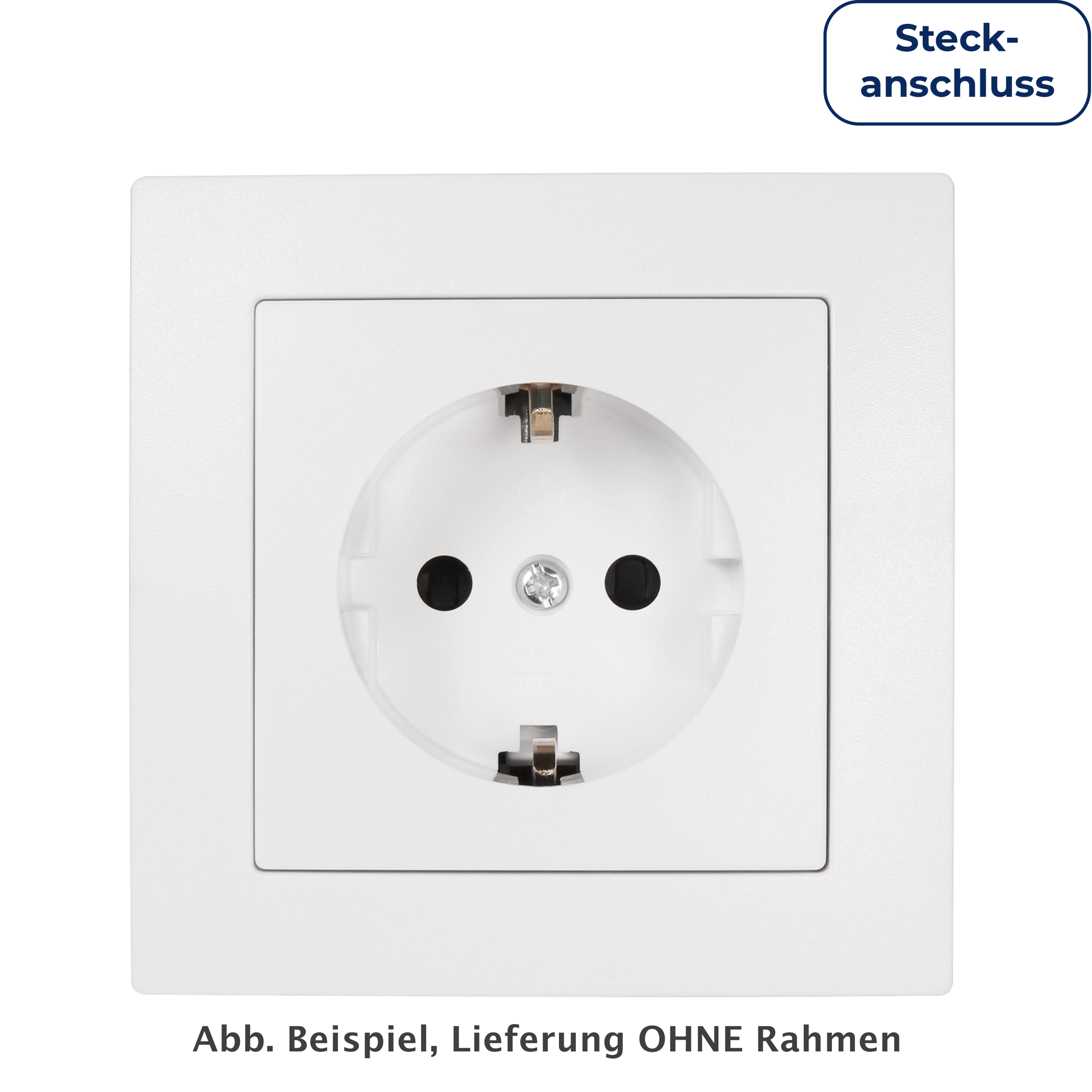 Schutzkontakt-Steckdose McPower ''Flair'', 250V~/16A, UP, Steckanschluss, weiß