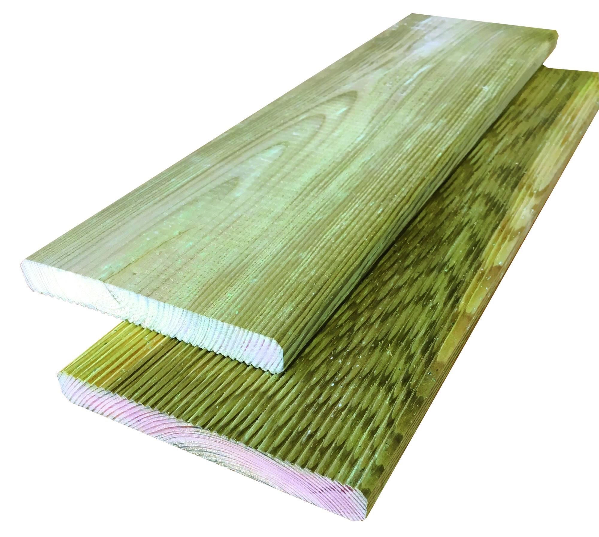 Konstruktionsholz grün.  19 x 145 x 2000 mm 1-seitig geriffelt