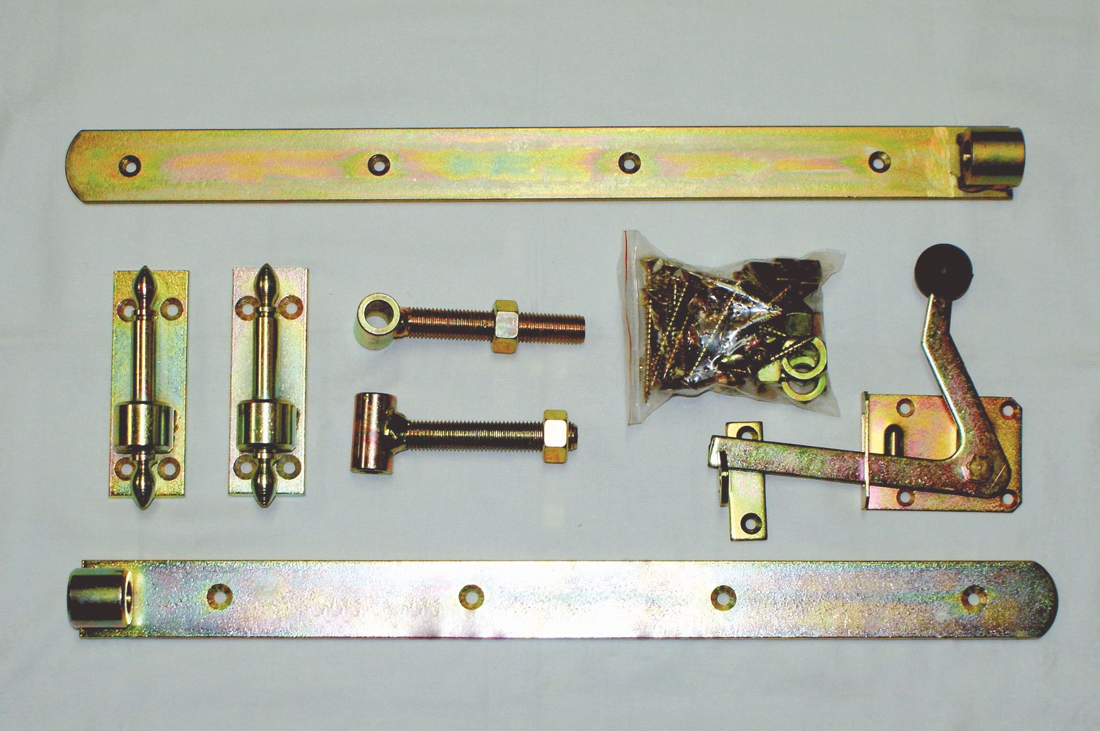 TETZ176411676469024bobbie Einzeltor-Beschlag Premium. gelb verzinkt Überwurfbeschlag für Torbreiten bis 100 cm