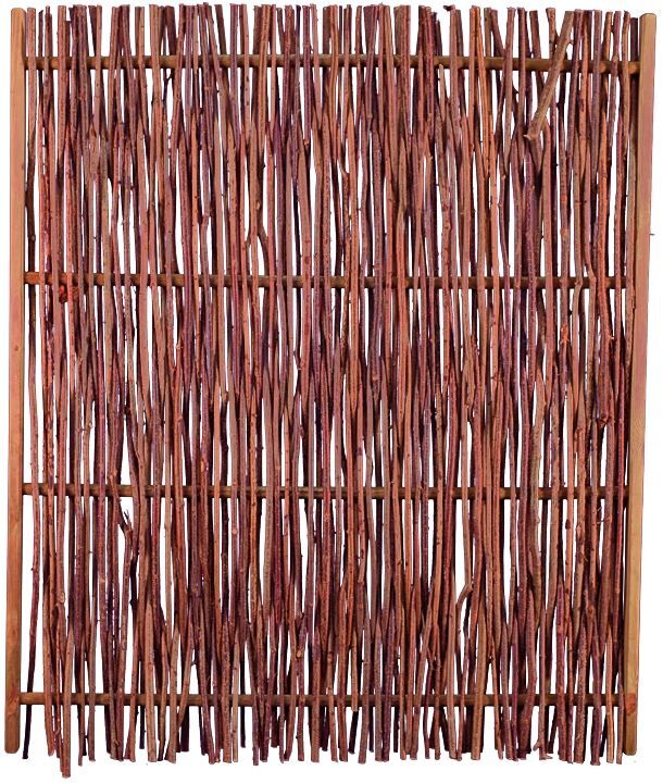 TETZ284221676469037bobbie PEPE Haselnusszaun 120 x 140 cm Haselnussruten. Rahmen ca. 45 x 25 mm. stabile Ausführung. Querstab braun gebeizt. Durchschnitt 25 mm
