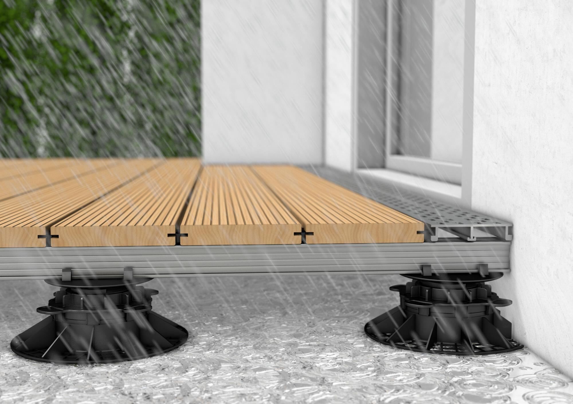 UKAL Belüftungs- und Entwässerungsrinne seitlich Alu eloxiert 60x20mm - Länge 4000 mm