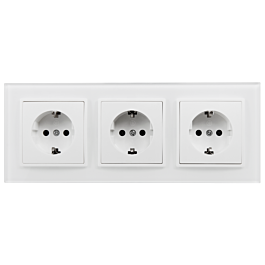 MC POWER Flair Set Di 4 Prese Elettriche Bianco Opaco - Con Sicurezza Bambini, Montaggio Orizzontale O Verticale