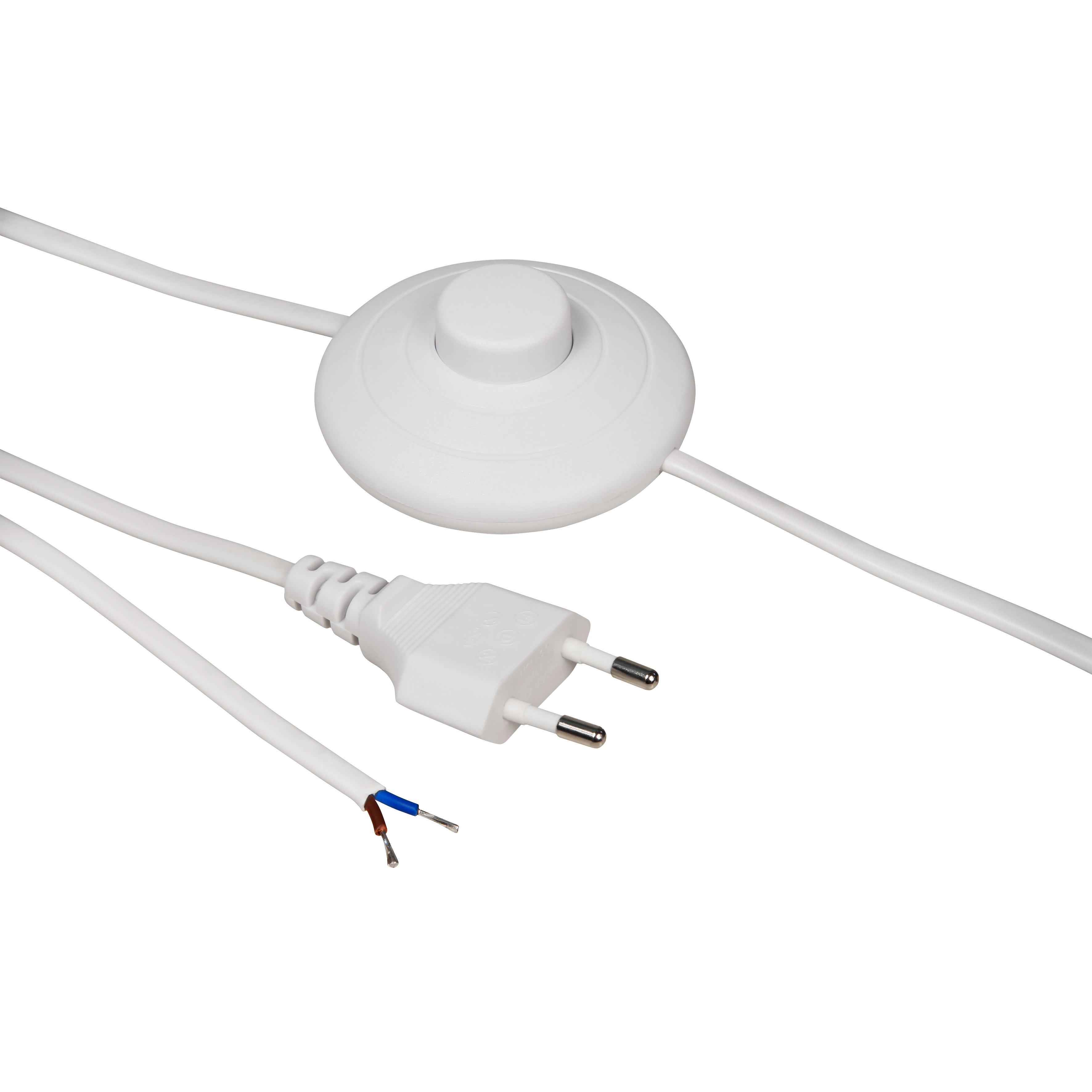 Euro-Netzkabel McPower Mit Schnurschalter Und E27 Fassung, 3,5m, Schwarz