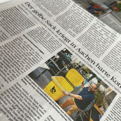 Die Aachener Zeitung berichtet über bobbie und die gelbe Tonne!